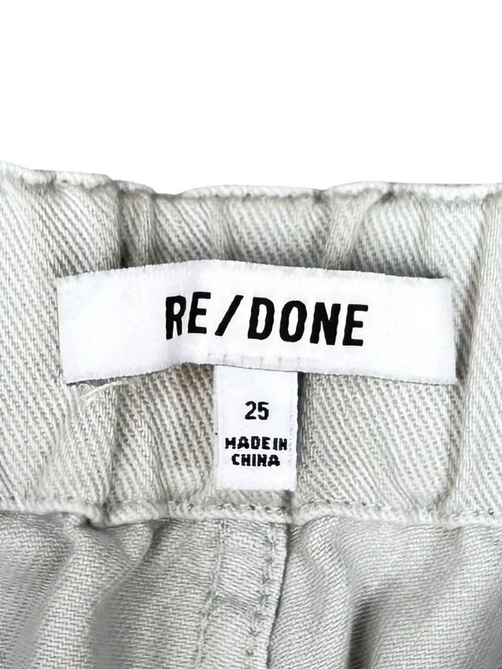 Re/Done Beach Pants 25 Light Blue Wide Leg Cotton
